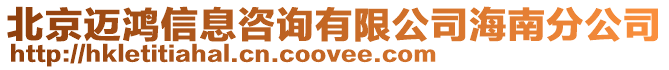 北京邁鴻信息咨詢有限公司海南分公司