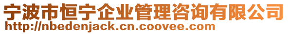 寧波市恒寧企業(yè)管理咨詢有限公司