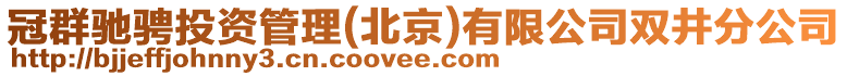 冠群馳騁投資管理(北京)有限公司雙井分公司