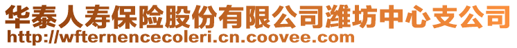 華泰人壽保險股份有限公司濰坊中心支公司