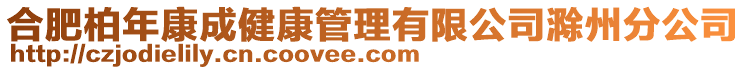 合肥柏年康成健康管理有限公司滁州分公司