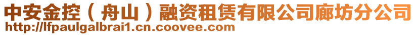 中安金控（舟山）融資租賃有限公司廊坊分公司