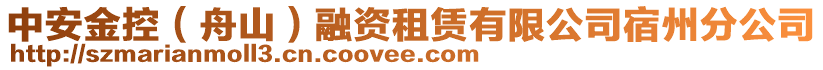 中安金控（舟山）融資租賃有限公司宿州分公司