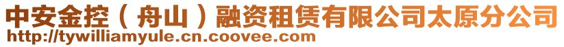 中安金控（舟山）融資租賃有限公司太原分公司