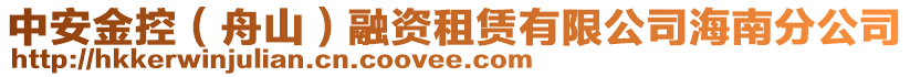 中安金控（舟山）融資租賃有限公司海南分公司