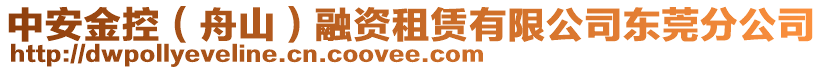 中安金控（舟山）融資租賃有限公司東莞分公司