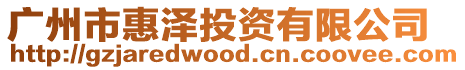廣州市惠澤投資有限公司
