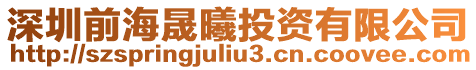 深圳前海晟曦投資有限公司