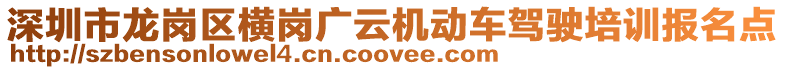 深圳市龍崗區(qū)橫崗廣云機(jī)動(dòng)車駕駛培訓(xùn)報(bào)名點(diǎn)