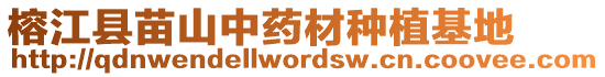 榕江縣苗山中藥材種植基地