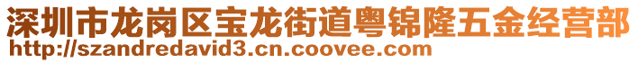 深圳市龍崗區(qū)寶龍街道粵錦隆五金經(jīng)營部