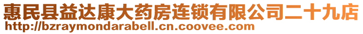 惠民縣益達康大藥房連鎖有限公司二十九店