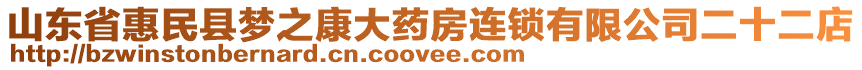 山東省惠民縣夢之康大藥房連鎖有限公司二十二店