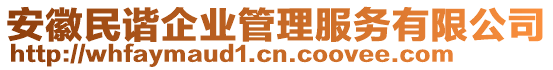 安徽民諧企業(yè)管理服務(wù)有限公司