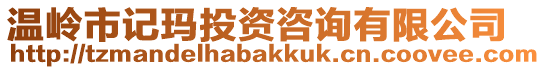 溫嶺市記瑪投資咨詢有限公司