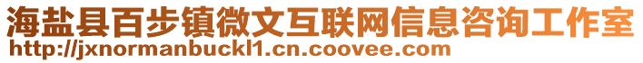 海鹽縣百步鎮(zhèn)微文互聯(lián)網(wǎng)信息咨詢工作室