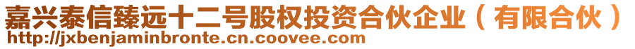 嘉興泰信臻遠十二號股權投資合伙企業(yè)(有限合伙)