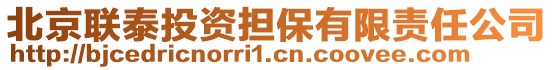 北京聯(lián)泰投資擔(dān)保有限責(zé)任公司