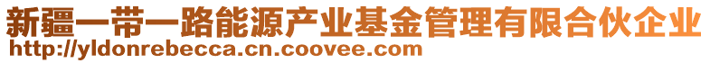 新疆一帶一路能源產(chǎn)業(yè)基金管理有限合伙企業(yè)