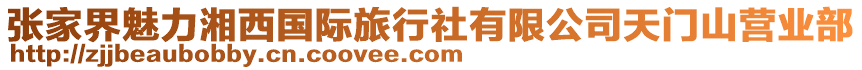 張家界魅力湘西國際旅行社有限公司天門山營業部