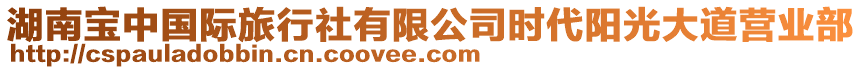 湖南寶中國際旅行社有限公司時代陽光大道營業(yè)部