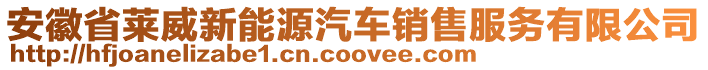 安徽省萊威新能源汽車銷售服務(wù)有限公司