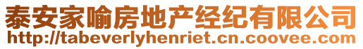 泰安家喻房地產(chǎn)經(jīng)紀有限公司