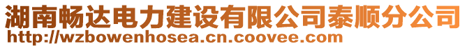 湖南暢達電力建設(shè)有限公司泰順分公司