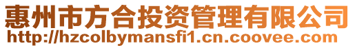 惠州市方合投資管理有限公司