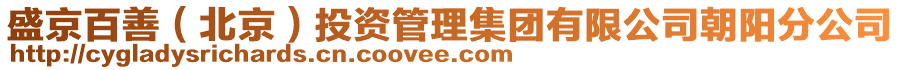 盛京百善（北京）投資管理集團有限公司朝陽分公司