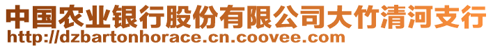 中國農(nóng)業(yè)銀行股份有限公司大竹清河支行