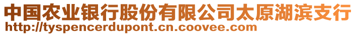 中國農(nóng)業(yè)銀行股份有限公司太原湖濱支行