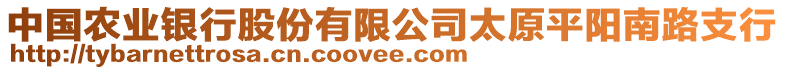 中國農(nóng)業(yè)銀行股份有限公司太原平陽南路支行