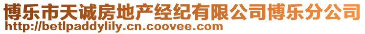博樂市天誠房地產經紀有限公司博樂分公司
