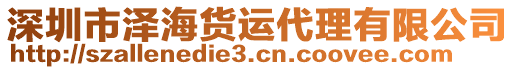 深圳市澤海貨運(yùn)代理有限公司