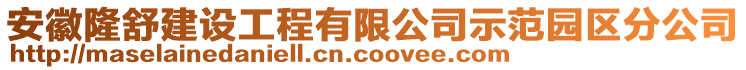 安徽隆舒建設工程有限公司示范園區(qū)分公司