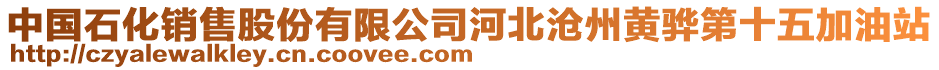 中國(guó)石化銷售股份有限公司河北滄州黃驊第十五加油站