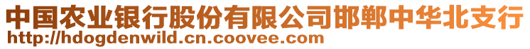 中國農(nóng)業(yè)銀行股份有限公司邯鄲中華北支行