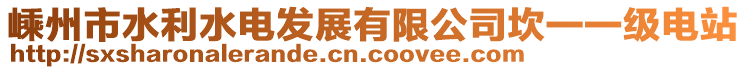 嵊州市水利水電發(fā)展有限公司坎一一級電站