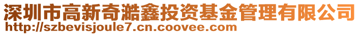 深圳市高新奇澔鑫投資基金管理有限公司