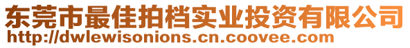 東莞市最佳拍檔實業(yè)投資有限公司