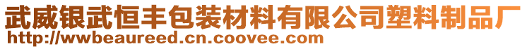武威銀武恒豐包裝材料有限公司塑料制品廠