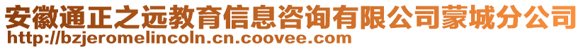 安徽通正之遠(yuǎn)教育信息咨詢有限公司蒙城分公司