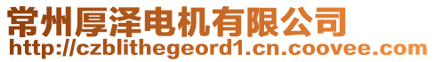 常州厚澤電機有限公司