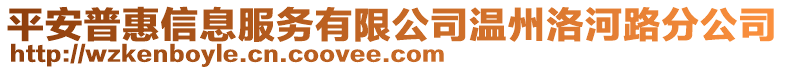 平安普惠信息服務有限公司溫州洛河路分公司