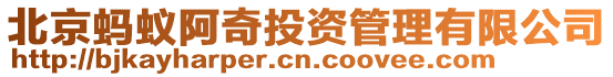 北京螞蟻阿奇投資管理有限公司