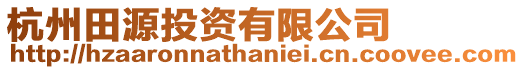 杭州田源投資有限公司