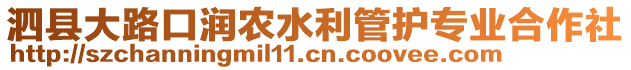 泗縣大路口潤農水利管護專業(yè)合作社