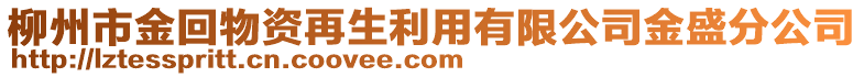 柳州市金回物資再生利用有限公司金盛分公司