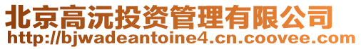 北京高沅投資管理有限公司
